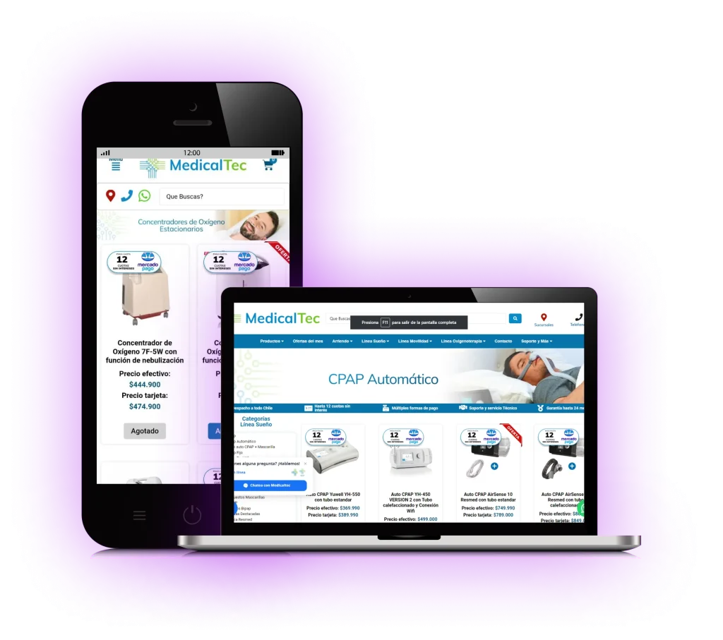 Página web tipo E-Commerce desarrollo web